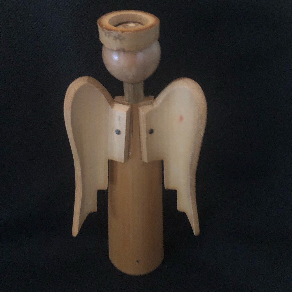 Vintage Hand-Carved Bamboo Angel – Made in Korea – 6.5” Tall - Picture 2 of 9
